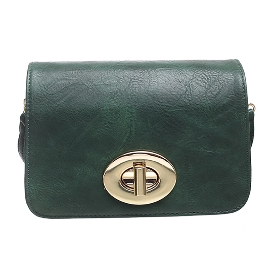 Sukumall-Bessie Vintage ladies flap over cross body bag-Green-FV