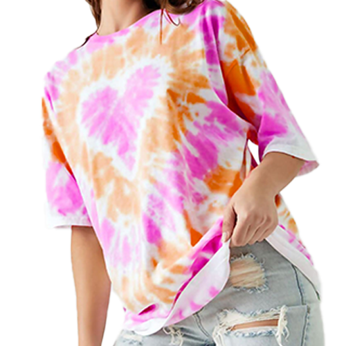 R00034d Tie Dye Heart Tee Dress
