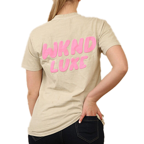 T1161-JOBLOTd Printed tee-acid wash- beige