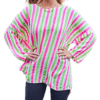 Neon Stripes Print Tunic Cotton Top