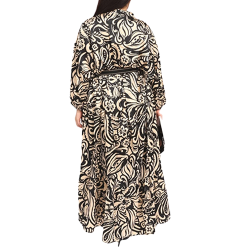 38330117-1264e Floral Print Button Up Tiered Dress