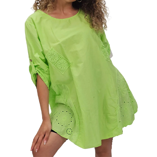 81538210-9521d Plain Crochet Patch Pockets Cotton Top