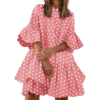 Dusty Pink Polka Dot Oversized Smock Dress