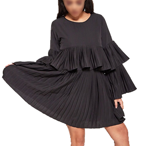 CXK326e Job Lot Pleated Ruffle Mini Dress