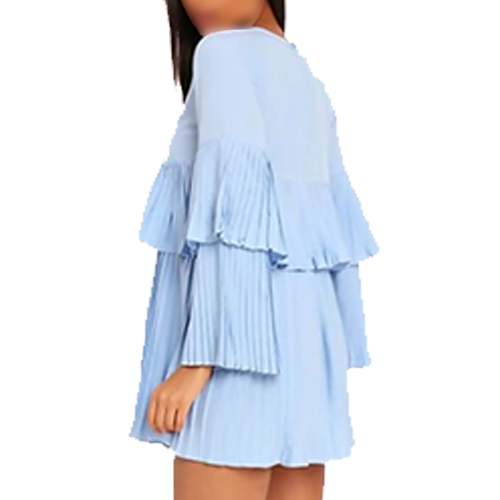 CXK326l Job Lot Pleated Ruffle Mini Dress