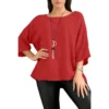Merch-&-Carter-Online-Marketplace-shopping-Necklace-Top-Plain-Tunic-100%- Cotton-Red
